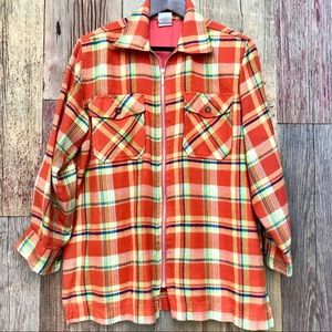 Retro Plaid Shirt Jacket Men’s L